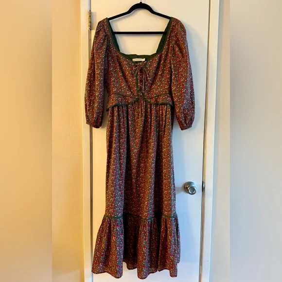 Christy Dawn The Narcissa Dress in Evergreen Apple Harvest - Picture 2 of 15